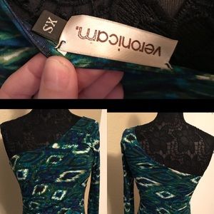 One Shoulder Print Body Con Dress